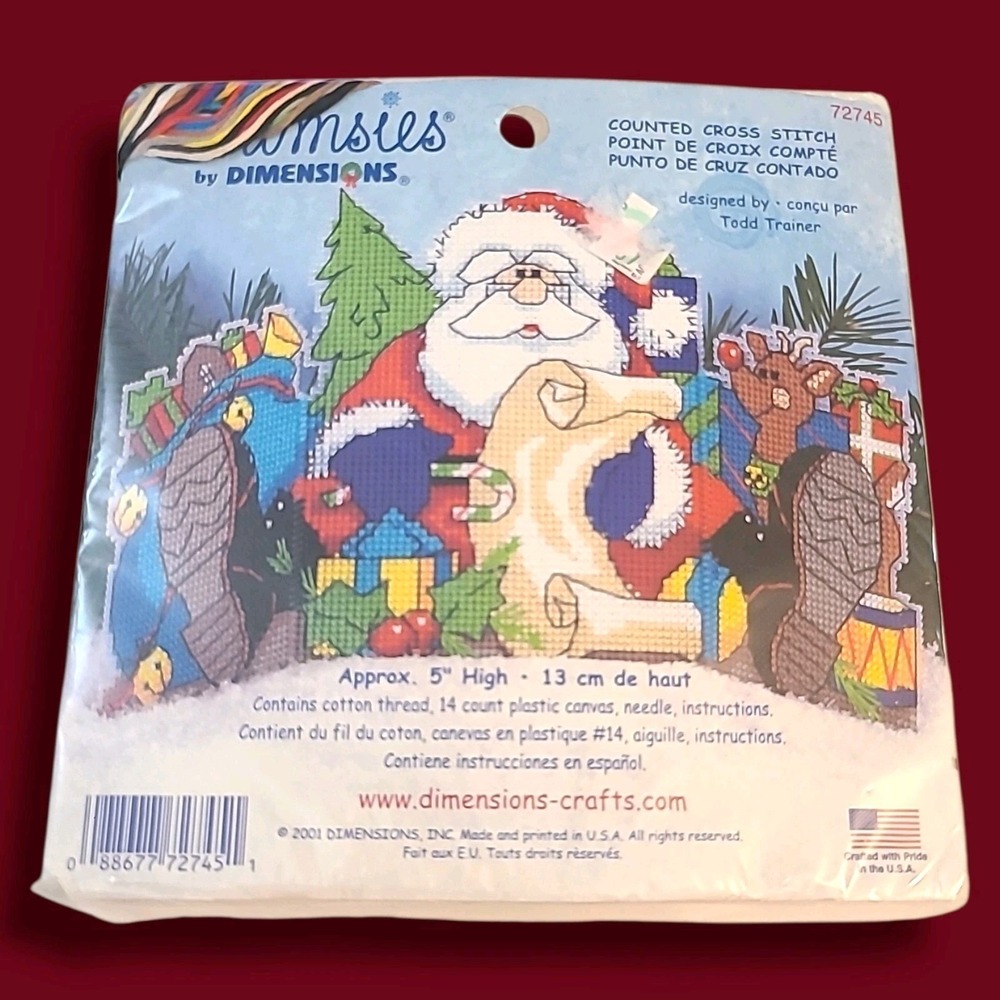 New Whimsies By‎ Dimensions Santa's List Counted Cross Stitch Kit 72745 SEALED